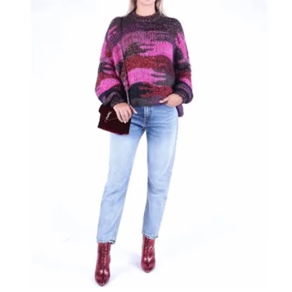 📌 Saint Laurent Camo Knitted Multicolor Sweater FW21